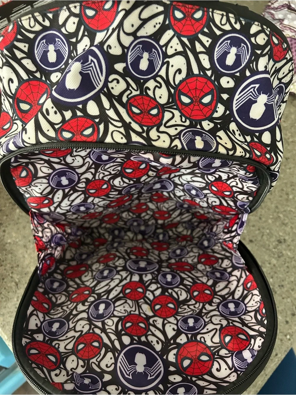 Marvel Kids Spider-Man Red and Black Face Backpack